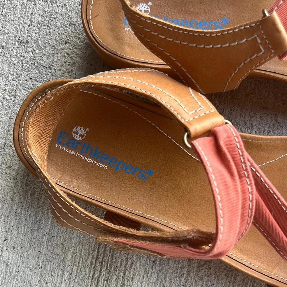 Timberland Earth Keeper Women's Sandals in Coral and Tan - Picture 4 of 9